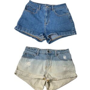 Lot of 2 Billabong Denim Jean Bleach Shorts PacSun Mom Short size 29